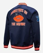 Mitchell & Ness Chicago Bears Double Down Navy Blue Full-Snap Satin Jacket