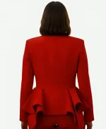 Molly Novak Loot S03 Red Peplum Blazer- Jacket Era