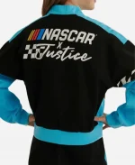 NASCAR x Justice 2026 Black & Blue Cotton Racing Varsity Jacket