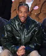 NBA 2026 All-Star Game Ludacris Dark Green Leather Jacket