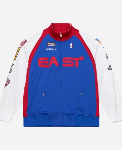 NBA All-Star Game Allen Iverson Mitchell & Ness Blue & White Full-Zip Jacket