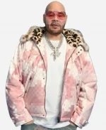 NBA All-Star Game Fat Joe Leopard Print Fur Collar Jacket