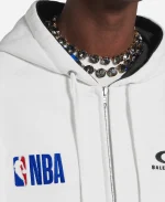 NBA x Balenciaga White Oversized Hoodie