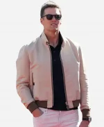 NFL Super Bowl LX Tom Brady Beige Bomber Jacket
