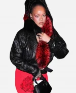 NYC Valentines Day 2026 Rihanna Black Leather Jacket
