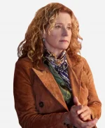 Nancy Travis TV Series Ride 2023 Isabel McMurray Brown Suede Coat