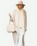 Naomi Watts White Wool Coat