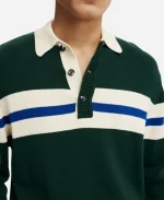 Naveen Varma The Burbs 2026 Kapil Talwalkar Green Striped Rugby Polo Shirt