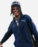 New England Patriots Super Bowl LX 2026 Zip Up  Hoodie In Navy Blue