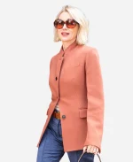 New York 2025 Naomi Watts Peach Pink Single-Breasted Blazer