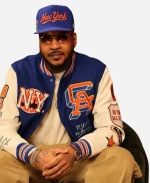 New York City 2026 Carmelo Anthony Blue & White Letterman Varsity Jacket