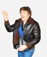 New York City 2026 SNL Connor Storrie Brown Shearling Leather Jacket