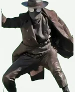 Nicolas Cage Spider-Noir 2026 Brown Leather Coat