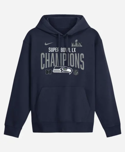 Nike Seattle Seahawks Super Bowl LX Champions Navy Blue Hoodie
