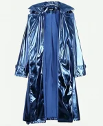 Now Sara Sampaio Superman 2025 Blue Trench Coat