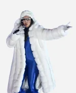 Nyla Milano Cortina 2026 Winter Olympics Closing Ceremony White Fur Coat