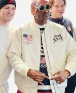 Olympic 2026 Team USA Coach Snoop Dogg White Bomber Jacket