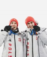 Olympics 2026 Milano Cortina Team Poland White Full Zip Hooded Jacket