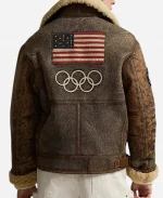 Olympics 2026 Opening Ceremony Usher Team USA Shearling Leather Jacket