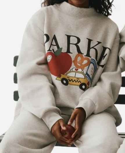 Parke New York Graphic Mockneck Sweatshirt - Grey