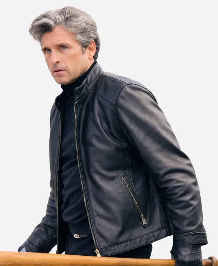 Patrick Dempsey Tv Series Memory of a Killer Angelo Doyle Black Leather Jacket