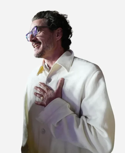 Pedro Pascal Super Bowl LX White Jacket