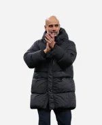 Pep Guardiola Manchester City Vs Fulham Black Puffer Jacket - Jacket Era