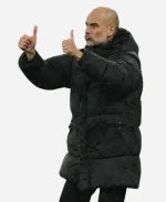 Pep Guardiola Manchester City Vs Fulham Black Puffer Jacket