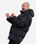 Pep Guardiola Manchester City Vs Fulham Puffer Hooded Jacket