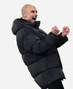 Pep Guardiola Manchester City Vs Fulham Puffer Jacket - Black