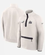Philadelphia Eagles NFL Super Bowl LIX Opening Night White Tech Fleece Half-Zip Jacket