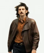 Pietro Castellitto The Big Fake Brown Leather Jacket