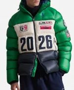 Polo Ralph Lauren The Today Show 2026 Craig Melvin Team USA Green & Blue Puffer Jacket