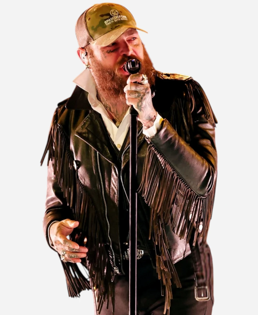 Post Malone 68th Annual Grammy Awards Fringe Jacket Post Malone 68th Annual Grammy Awards Fringe Jacket