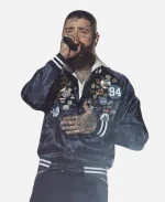 Post Malone Dallas Cowboys vs Kansas City Chiefs Blue Bomber Jacket
