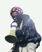 Rapper A$ap Rocky Lollapalooza Chicago Checkered Hooded Jacket