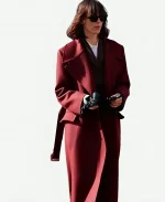 Rebecca Hall TV Series The Beauty 2026 Jordan Bennett Maroon Trench Coat