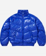 SS26 Supreme Schott Shiny Blue Down Puffer Jacket