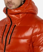 Save The Duck Maxime Orange Hooded Puffer Jacket
