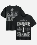 Seattle Seahawks 2026 Super Bowl LX Champions Black T-Shirt