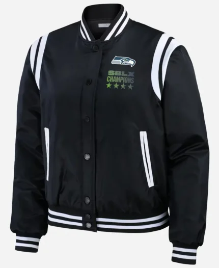Seattle Seahawks Super Bowl LX Champions Black Bomber Jacket