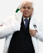 Sergio Mattarella2026 Winter Olympics Team Italy EA7 Ski Puffer Jacket In White
