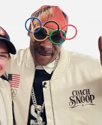 Snoop Dogg Olympic 2026 Team USA Coach Bomber Jacket In White