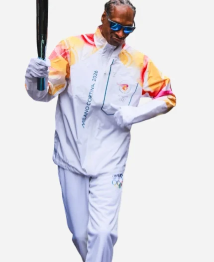 Snoop dogg Milano Cortina 2026 Olympic Flame White Tracksuit