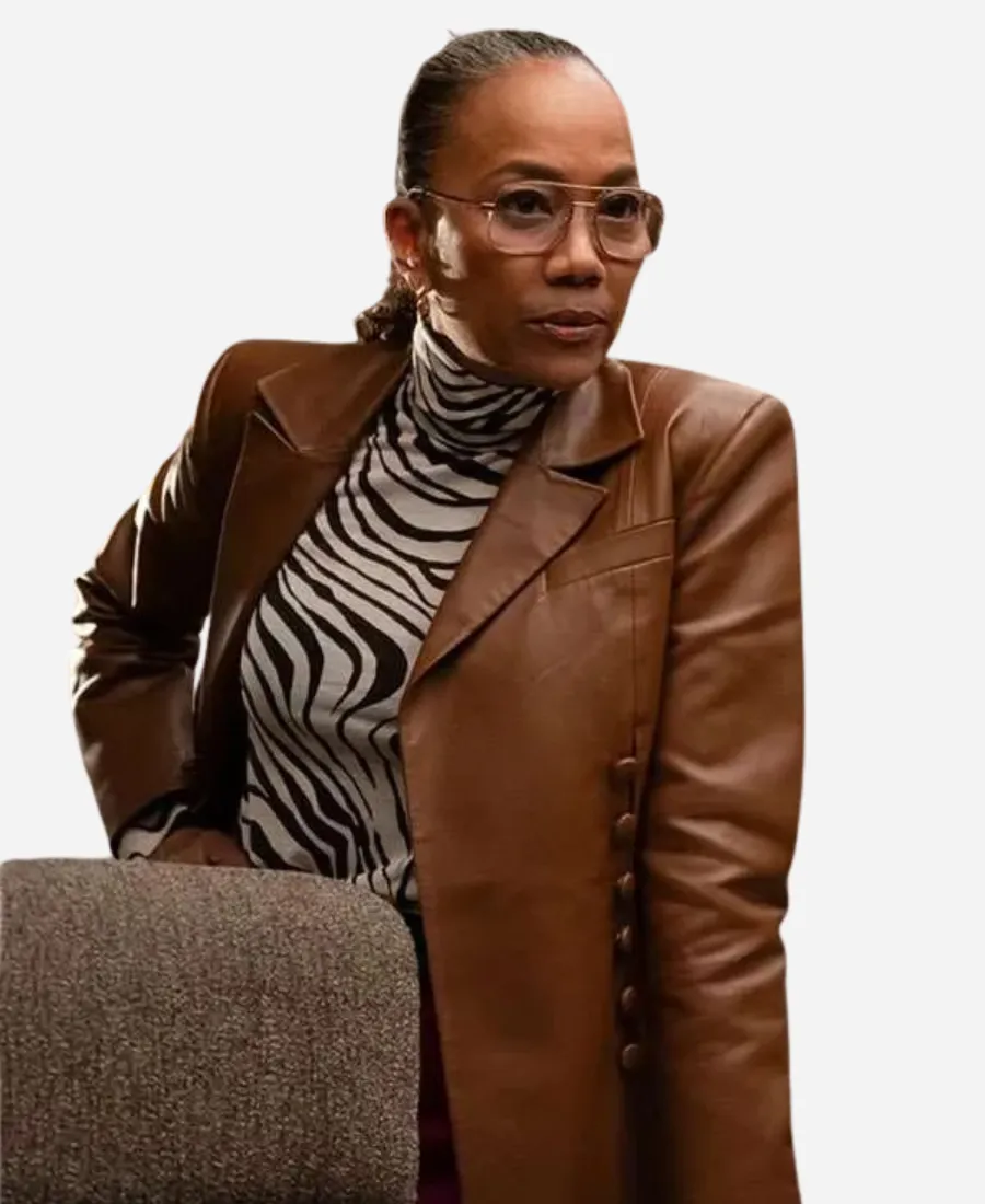 Sonja Sohn Will Trent S03 Amanda Wagner Brown Leather Blazer Sonja Sohn Will Trent S03 Amanda Wagner Brown Leather Blazer