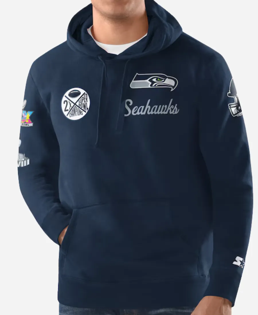 Starter Seahawks Two-Time Super Bowl Champions Hoodie Starter Seahawks Two-Time Super Bowl Champions Hoodie