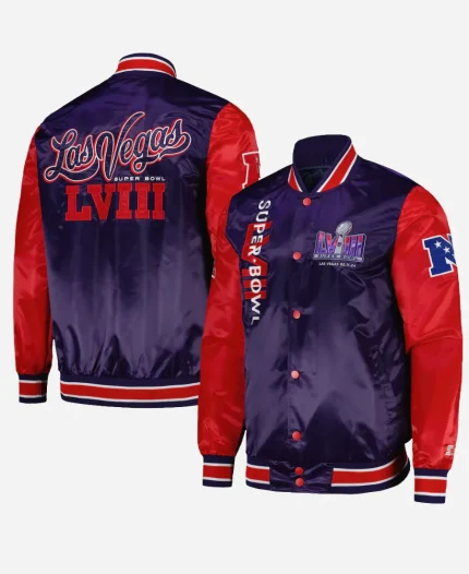 Starter Super Bowl LVIII Purple Varsity Jacket
