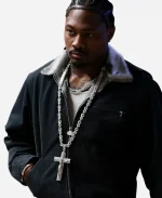 Stefon Diggs NFL Super Bowl 2026 Black Jacket