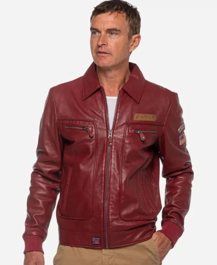 Steve McQueen Virgil Dark Red Jacket