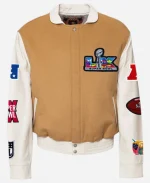 Super Bowl 2026 Brown Varsity Jacket